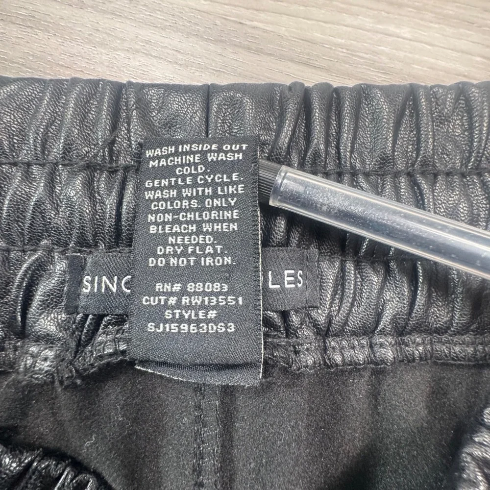 Sincerely Jules Black Faux Leather High Waisted Drawstring Shorts‎ XS Aesthetic